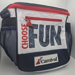 Carnival Cruise Line Choose Fun Insulated Cooler Bag Red White Blue Nautical